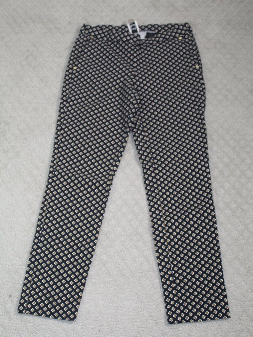 Anne Klein Size 0 Diamond Pattern Low Rise Ankle Pants